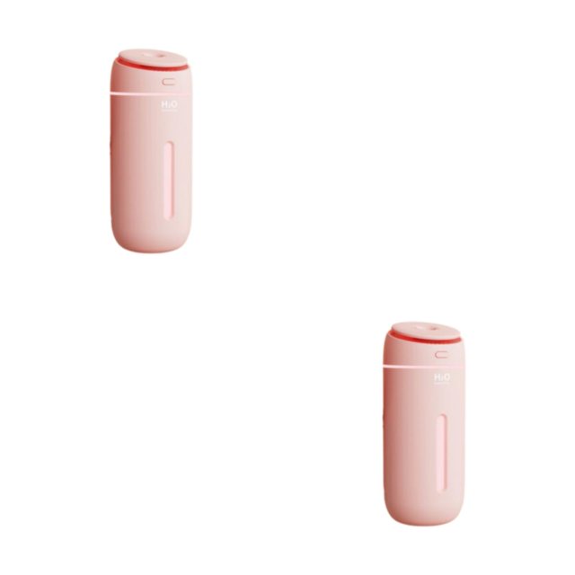 Toystoory Humidificador de aire ABS Ajustable 400 ml Botón cilíndrico Control Hogar Oficina Dormitorio Coche Mist Maker Difusor Rosa 2 Rosa Tipo 2 2piezas