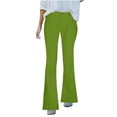 thumbnail image 2 of uublik Mid Rise Jeans for Women High Waisted Straight Jeans Loose Wide Leg Stretchy Denim Pants with Pockets, Army Green, 2 of 6