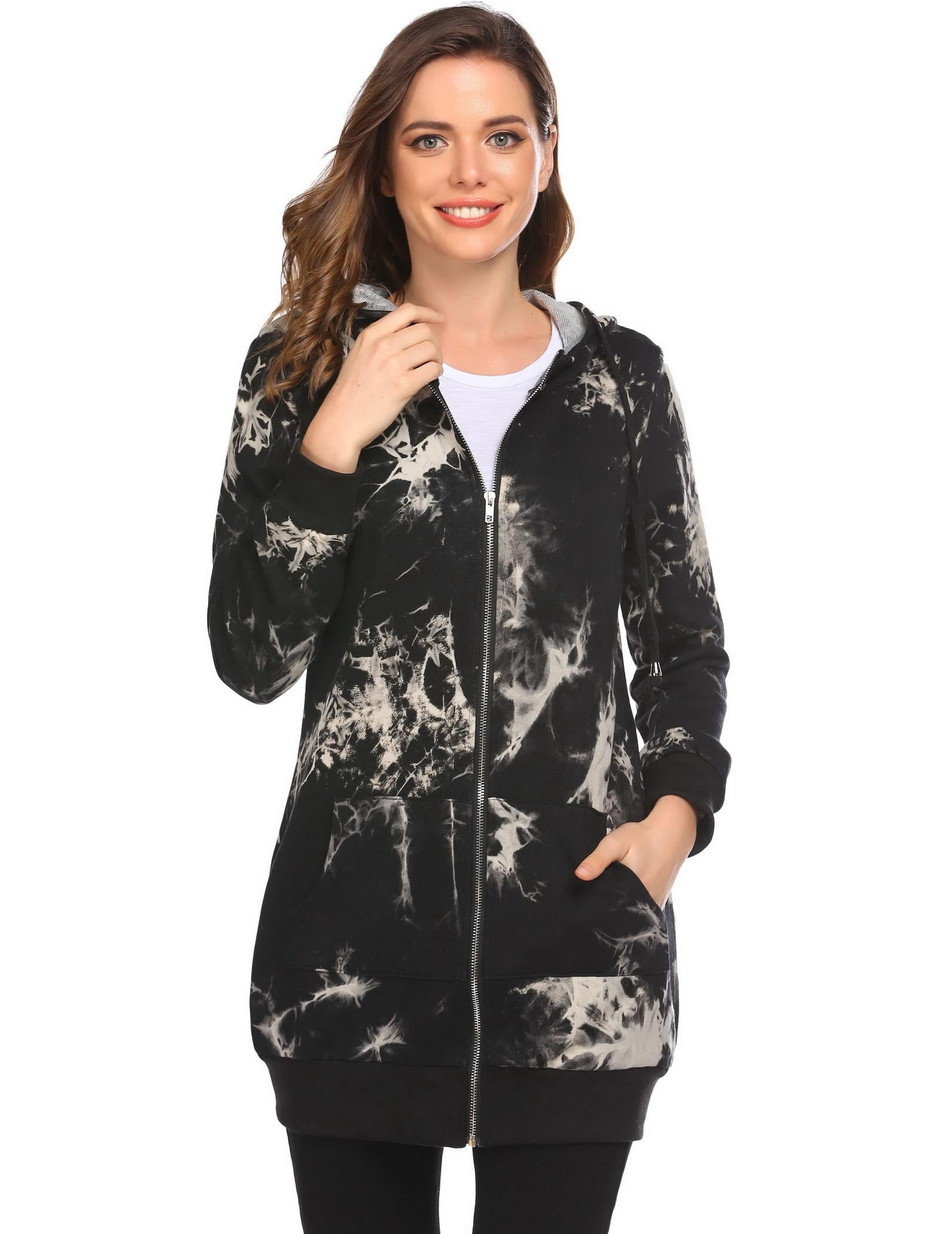 Zeagoo Women's Zip Up Hoodies Long Sleeve Fall Fleece Jacket Casual Oversized Tunic Hooded Sweatshirt With Pockets Winter Coats