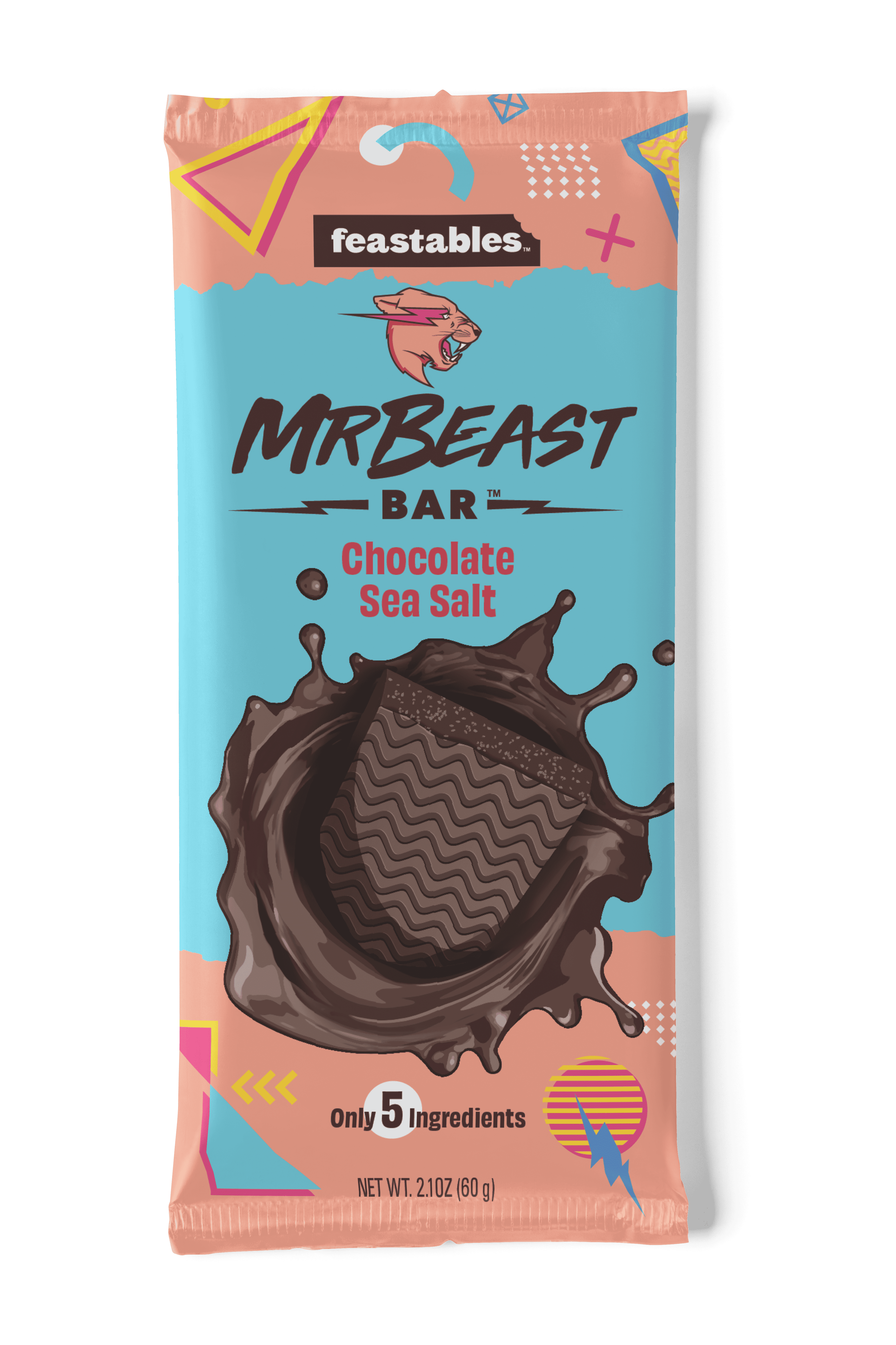 Feastables MrBeast Sea Salt Dark Chocolate Bar 2 1 Oz 60g 1 Bar 