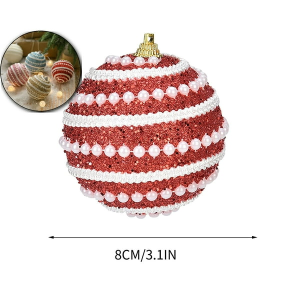 Pearl Twisted Foam Christmas Balls, Lightweight Painted Tree Ornaments, Holiday Decoration Supplies for Christmas Tree Use
