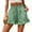Green, variant on Ichuanyi Womens Pants , Women's Summer Casual With Pockets Drawstring Printed Ruffles Shorts