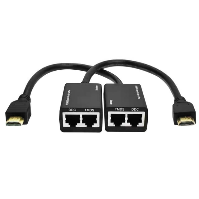 TAPDRA 1080P HD Extender 30 Meters Balun Cat5e/6 98ft Sender Receiver No External Power Required Simple Setup