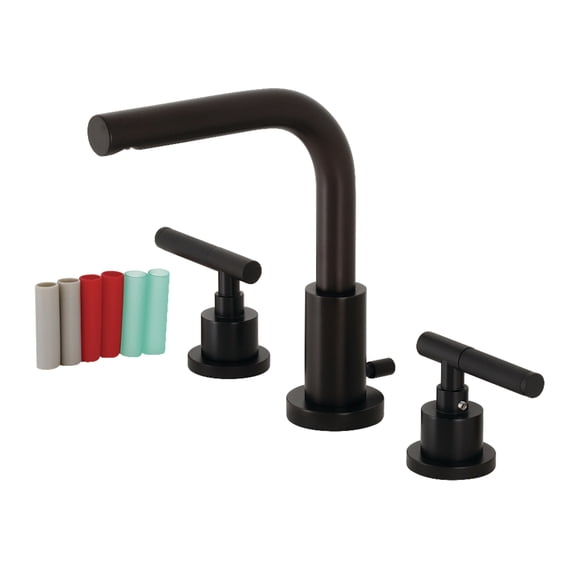 Kingston Brass FSC8950CKL Kaiser Widespread Bathroom Faucet with Brass Pop-Up, Matte Black
