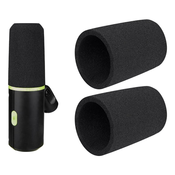 SOULWIT 2Pcs Microphones Pop Filter for Shure MV6, Protective Mic Cover Windscreen Foam - Black