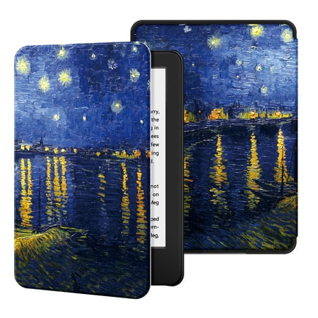 Ayotu Case for All-New Kindle(10th Gen, 2019 Release) - PU Leather Cover with Auto Wake/Sleep-Fits Amazon All-New Kindle 2019(Will not fit Kindle Paperwhite or Kindle Oasis), The Stary Night