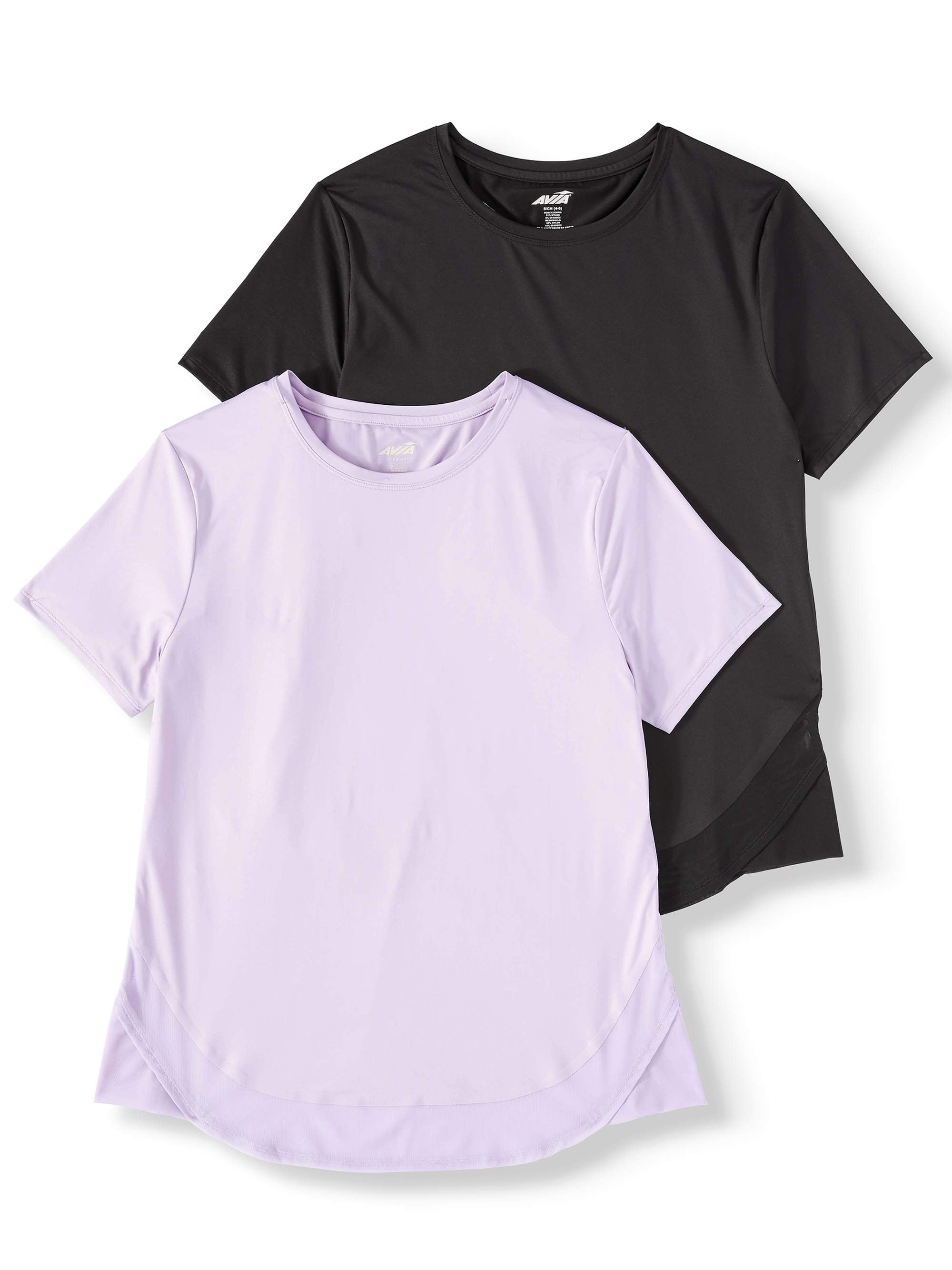 Avia Womenâs Active Performance Short Sleeve Crewneck T-Shirt 2-Pack 
