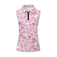 thumbnail image 5 of Yuyamidu Pink Snowman Womens Sleeveless Golf Shirts Christmas Zipper Collared Athletic Golf T Shirt Tennis Activewear Size XS, 5 of 8