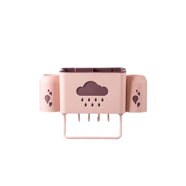 Injueey Soporte para cepillos de dientes, lindo reemplazo a prueba de polvo, sin perforaciones, resistente, hogar, cocina, estante de almacenamiento, Cocina y Comedor Rosa Injueey HA081812-04