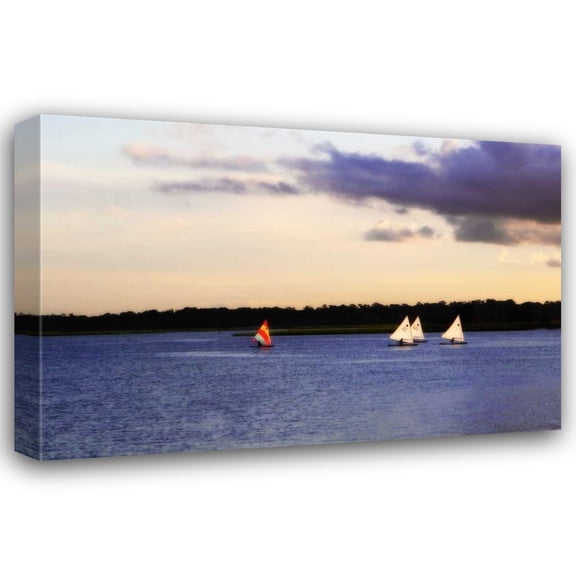 Alan Hausenflock 18x13 Gallery Wrapped Canvas Wall Art Titled - Sunfish Sailors II