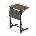 thumbnail image 2 of Homegar folding C Shaped End Table, Couch Side Table with Storage Bag, Sofa Table with Metal Frame for Living Room Bedroom Small Spaces,Rustic Brown, 2 of 5