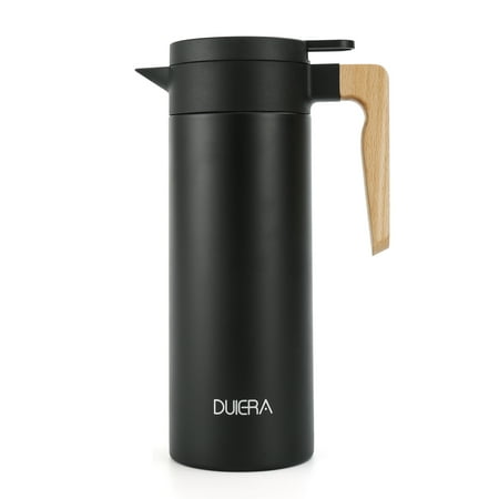 

Coffee Carafe DUIERA 51 Ounces Stainless Steel Black Thermal Carafe 1.5 Liters Vacuum Coffee Pot