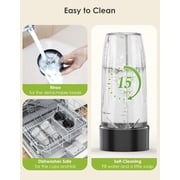 Personal Smoothie Blender, Blenders and Grinder Combo for Kitchen with 2 * 22 Oz To-Go Cup and Lid for Protein Shake, Baby Food, Frozen Drink