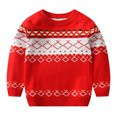 thumbnail image 2 of Godderr Kids Baby Boys Knit Sweaters Tops Autumn Winter Warm Pullover Knit Sweat Toddler New Year Short Sweaters for 2-8Y, 2 of 6