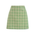 thumbnail image 6 of Qiylii Women Mini Skirt, Plaid Pattern Zipper High Waist A-line Style Skirt, 6 of 9