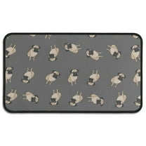 Cute Pug Puppies Door Rugs,Washable Non Slip Door Mats Indoor,Decorative Door Mats,Entry Mat Indoor for Entrance,Bedroom,Kitchen,Bathroom,30"x17"