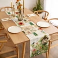 thumbnail image 3 of Table Runner 72 Inches Long for Kitchen Dining, Spring Floral Dresser Scarf Farmhouse, Dining Table Decorations for Wedding/Parties, Birds Cabin Daisy Watercolor Botanical Farmhouse 13 x 72 In, 3 of 8
