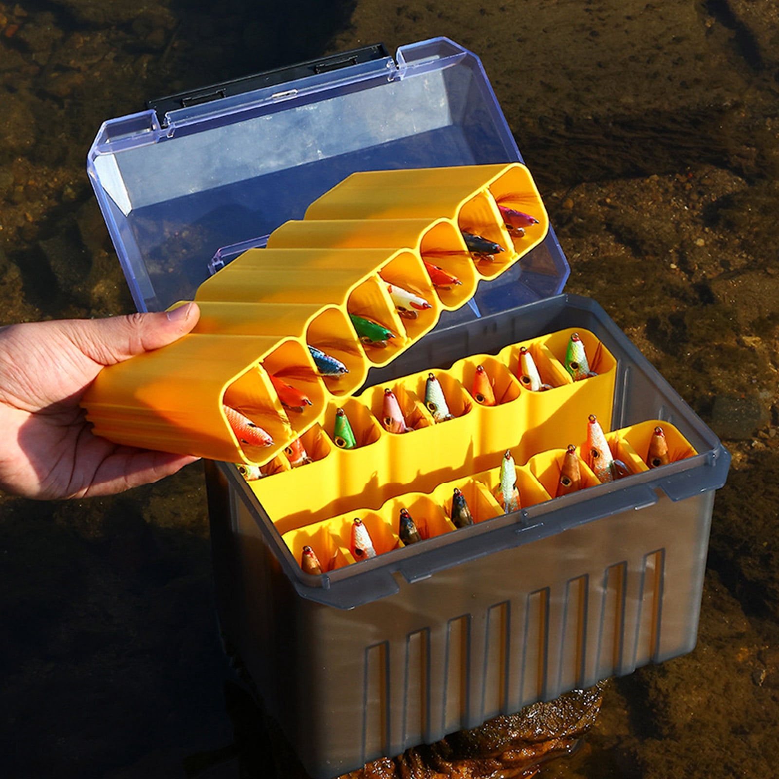 Shrimp Fishing Baits Storage Box Thickened Hard Squid Hook Tackle Lure Organizers Light Weights Fishing Tackle Box