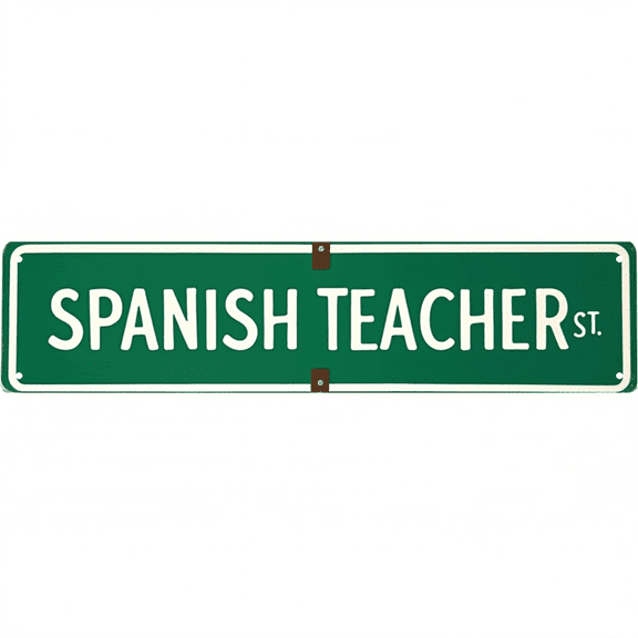 Decorative Tin Sign 16x4 Inch Spanish Teachers Design - Great for Professional Decor, Vintage School Decor, Outdoor Signs Classroom Office