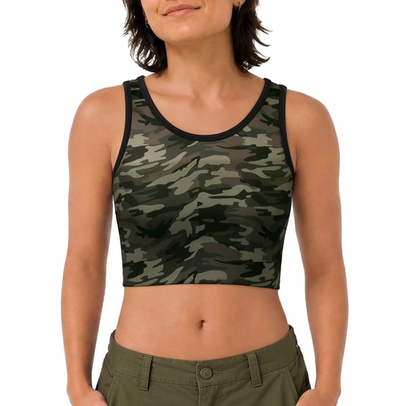 CuteStreet Camo FTM Chest Binder Compression Tank with Elevated Band