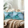 thumbnail image 2 of Waterproof Outdoor Throw Pillows with Inserts 12"x20" Set of 2, Teal Marble Soft Decorative Pillowcases for Couch Bedroom, Contemporary Ink Painted Abstract Art Pillow Covers for Sofa Living Room, 2 of 8