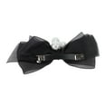 thumbnail image 3 of Unique Bargains 1 Pc Hair Barrettes Fashion Bow with Pearls Hair Clip Black, 3 of 5