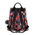 thumbnail image 2 of FORMRS Women's Travel Backpack Purse Anti-Theft Hidden Pockets Casual Shoulder Bag, Red and Purple Plaid Pattern, 2 of 7
