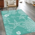 thumbnail image 2 of Area Rug for Living Room, Teal Coastal Non-Slip Indoor Large Carpet for Bedroom/Dining Room, Starfish Coral Summer Beach Ocean Washable Low-Profile Rectangle Floor Mat Runner Rugs - 2.7 x 5 Ft, 2 of 8