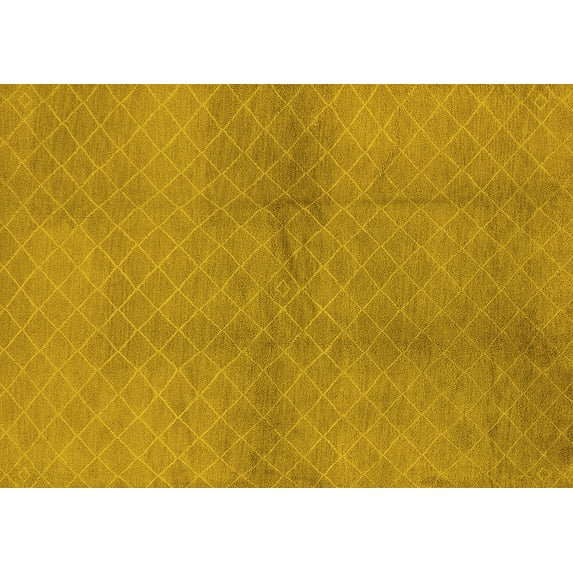 Ahgly Company Indoor Rectangle Solid Yellow Modern Area Rugs, 2' x 5'