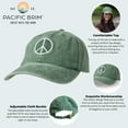 thumbnail image 2 of Pacific Brim Classic Baseball Cap Cotton Adjustable Dad Hat, Peace (Unisex), 2 of 7
