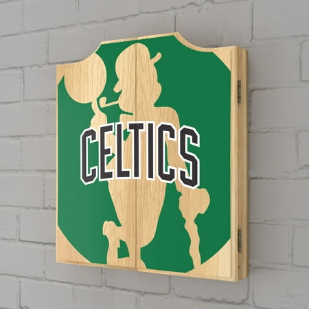 Boston Celtics NBA Fade Dart Cabinet Set with Darts and Board - Green, Black, White