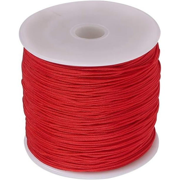 1 rollo de 150 yardas de hilo de nailon para joyería, 0,5 mm, para nudos chinos, abalorios, ideal para la creación de bisutería, macramé, kumihimo y pulseras Shamballa - Rojo