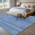 thumbnail image 5 of Area Rug 60×96in, Retro Blue Striped Floor Carpet Living Room Rug, Vintage Turquoise Texture Pattern Non-Slip Welcome Mat Indoor Rugs for Bedroom Dining Room, 5 of 9