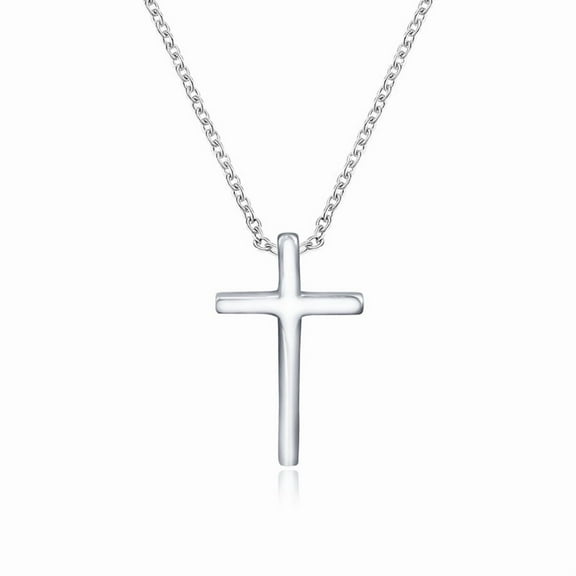 Leander S925 sterling silver simple cross pendant, a stylish women's chain accessory.