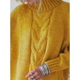 thumbnail image 2 of Plus Size Cable-Knit Long Sleeve Sweater – Full Size Ribbed Cozy Winter Knit, 2 of 11