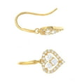thumbnail image 3 of JewelStop 14k Solid Yellow Gold Cubic Zirconia Heart Dangle Shepherds Hook Wire Earrings, 3 of 6