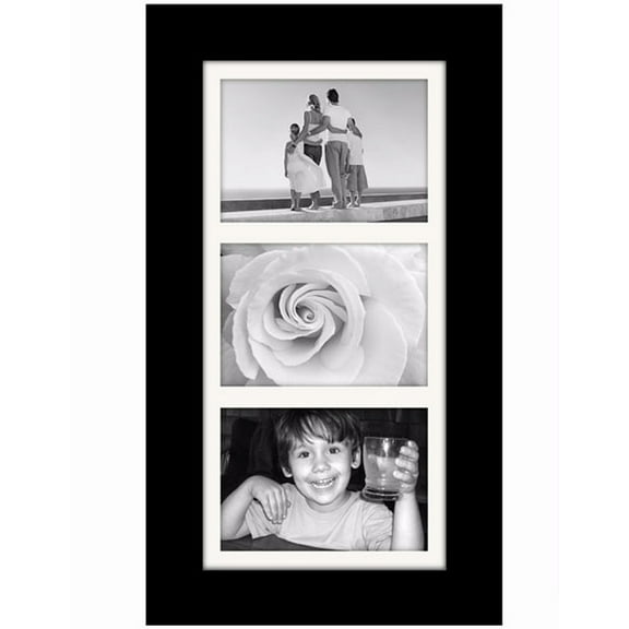 Black MANHATTAN collage displays  3  5x7 photos - 5x7