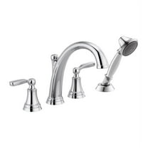 Delta Woodhurst Roman Tub with Handshower Trim in Chrome