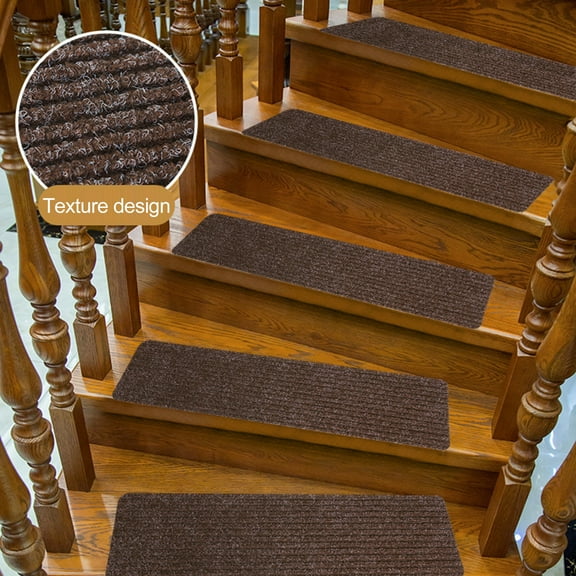 Chagetd Stair Treads for Wooden Steps Non-Slip Carpet Mat Safety Rug Self-Adhesive Indoor Stair Runner for Kids Elders Pets