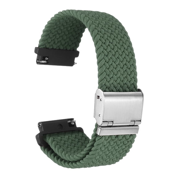 Uxcell 18mm Nylon Braided Watch Bands with Stainless Steel Buckle, Green