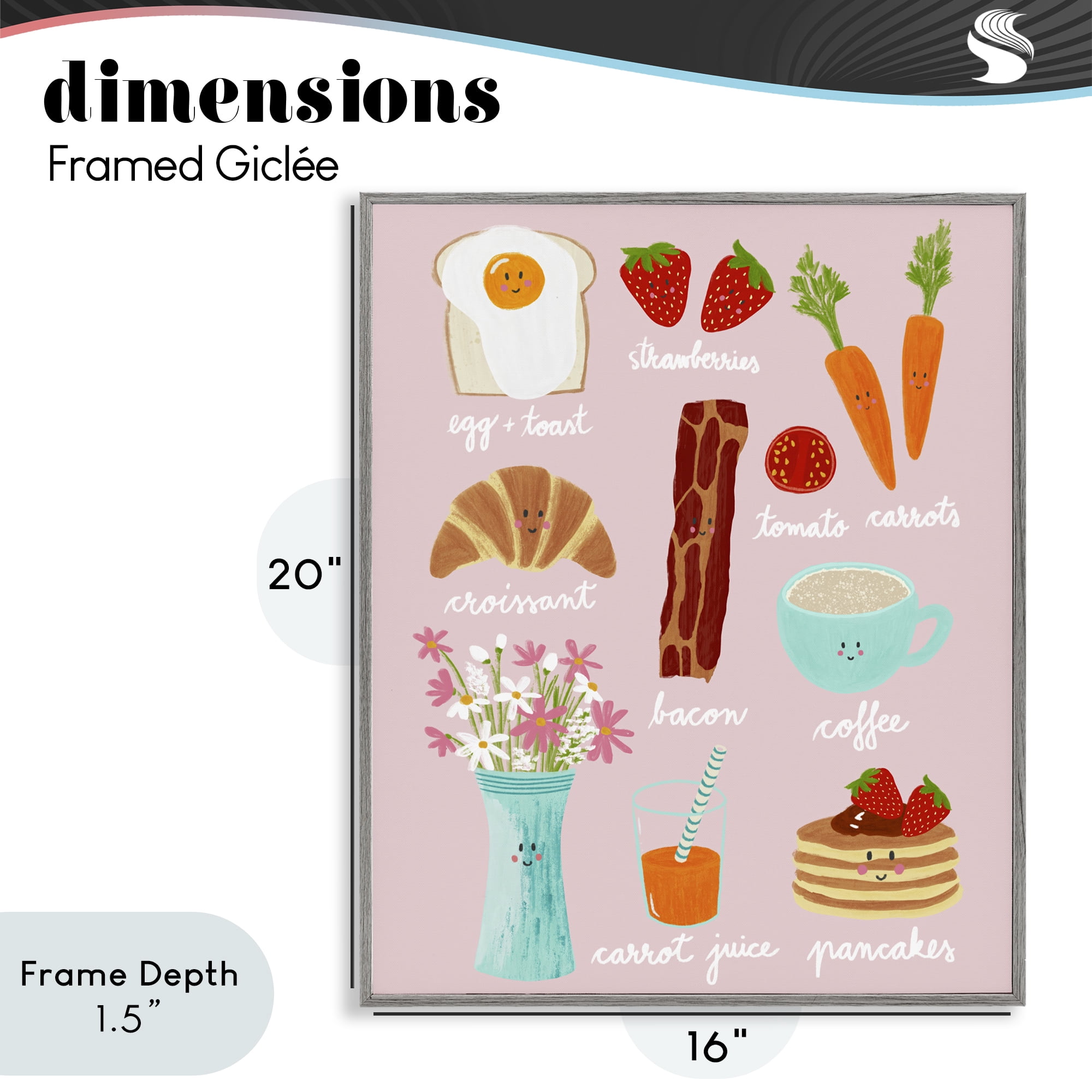 Stupell Industries Lush Summer Breakfast Gray Framed Giclee Art, design by Metka Hiti