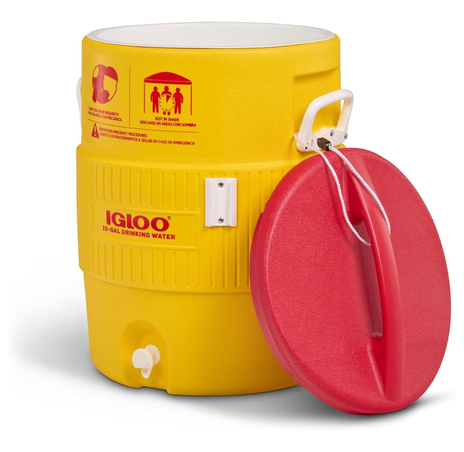 385-4101 400 Series Coolers, 10 gal, Red/Yellow