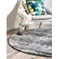 thumbnail image 3 of Unique Loom Del Mar Collection Contemporary Transitional Round Rug, 8 Feet, Dark Gray/Light Gray, 3 of 5