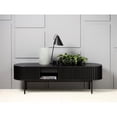 thumbnail image 2 of Unique Furniture Contemporary Sliding Doors TV Cabinet with Black Oak, 2 of 7