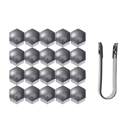 LEORX 21Pcs Hexagonal Lug Nut Covers Grey Plastic for Car Wheels 17mm