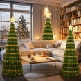 Recaceik 3 Piece PreLit Collapsible Christmas Tree, 4Ft 5Ft 6Ft Pop up