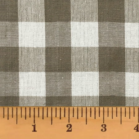JCS 100% Cotton Magnolia Gray & White Buffalo Plaid Homespun Fabric Sold By The Yard, White and Gray