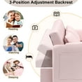 thumbnail image 3 of BedLuxury 53" Velvet Convertible Futon Sofa Bed, 3-in-1 Loveseat Sleeper Sofa with Pull Out Bed & Adjustable Backrest for Living Room or Office, Pink, 3 of 9