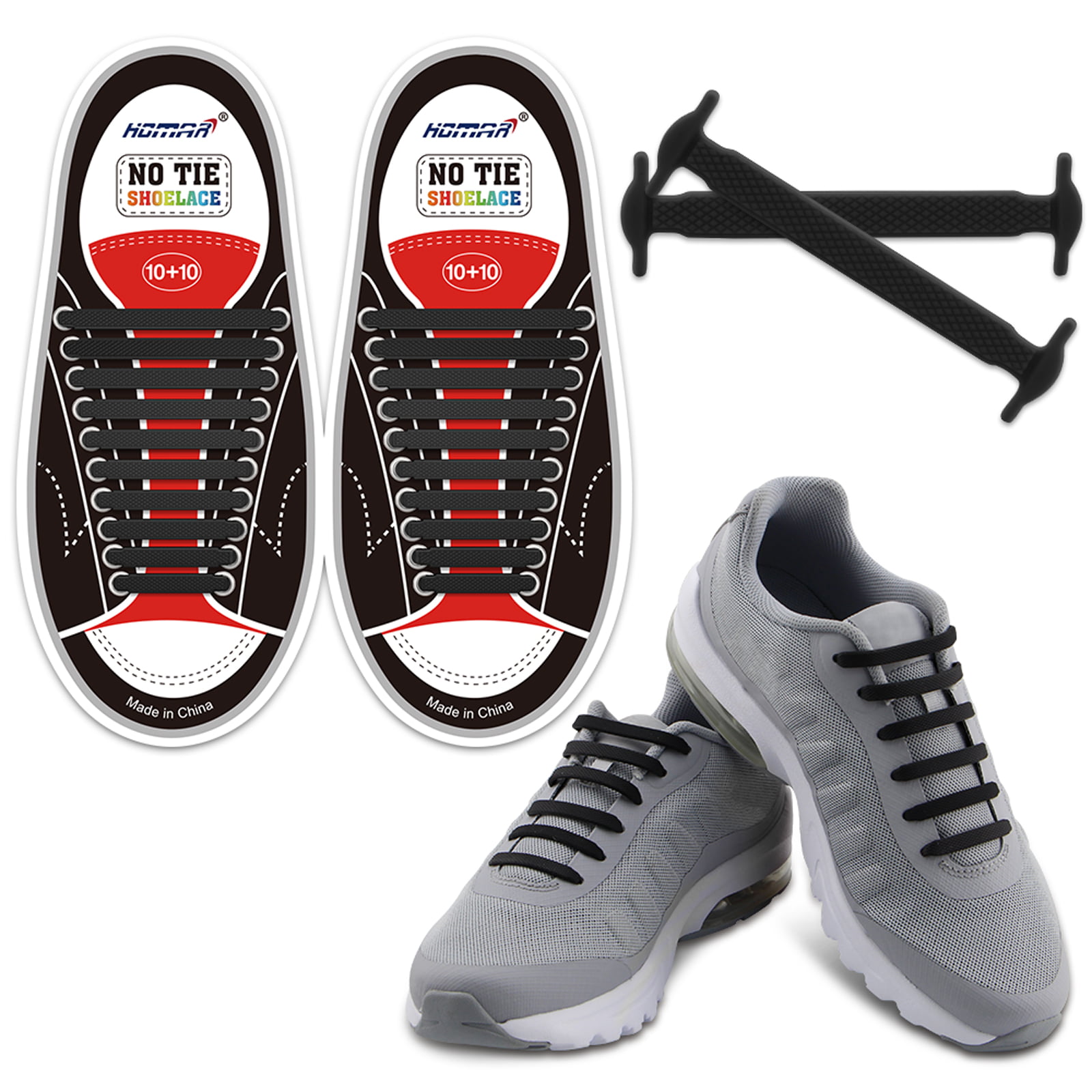 Business Black/Brown Elastic Silicone Round Shoelaces Easy No Tie Shoe Lace Set 