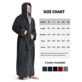 thumbnail image 6 of Robes for Men, LOFIR Long Mens Robes, Warm Soft Plush Mens Robe with Hood, Thick Robe for Men with Side Pocket and Belt, Bathrobes for Men Gifts, Gray, XL, 6 of 8